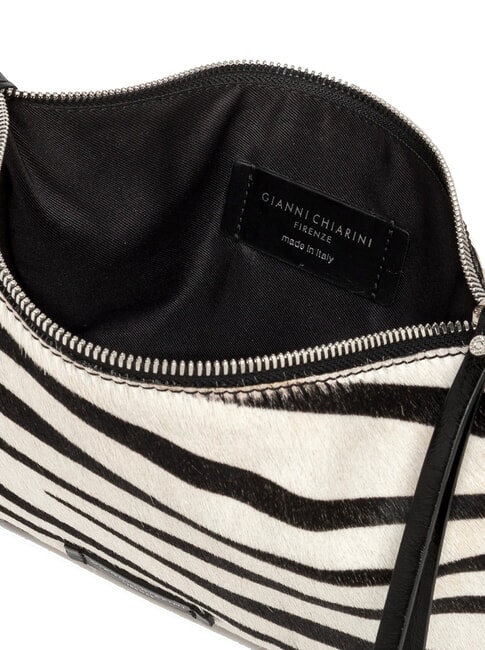 HERMY Pochette in cavallino zebra bianco-nero - Borse Donna