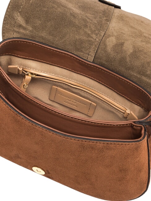 HELENA ROUND Borsa a tracolla in pelle cognac - Borse Donna