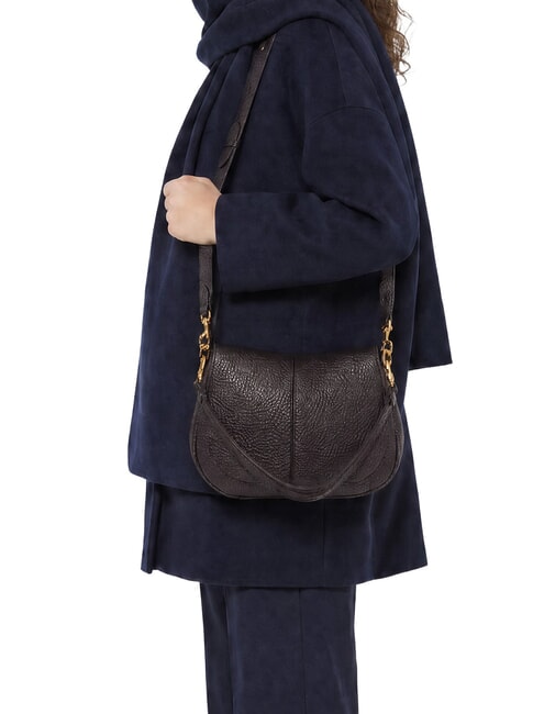 HELENA ROUND Borsa a spalla in pelle, con tracolla espresso - Borse Donna
