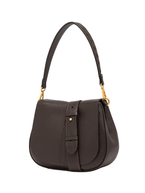 HELENA ROUND Borsa a spalla in pelle, con tracolla espresso - Borse Donna