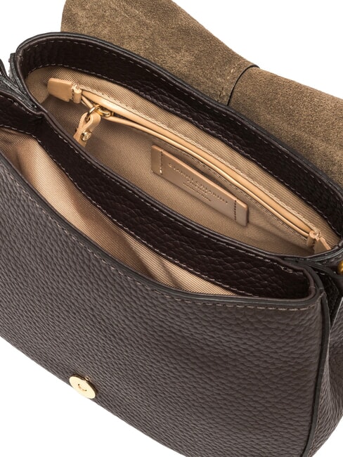HELENA ROUND Borsa a spalla in pelle, con tracolla espresso - Borse Donna