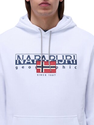 B-AYLMER Felpa con cappuccio Bright white - Felpe Uomo