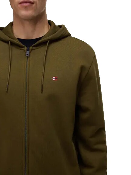 BALIS Felpa full zip dark olive - Felpe Uomo