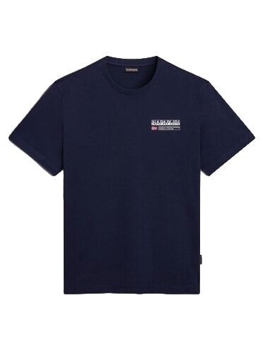 S-KASBA T-shirt a manica corta, puro cotone blu marine - T-shirt Uomo