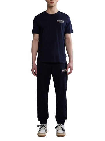 S-KASBA T-shirt a manica corta, puro cotone blu marine - T-shirt Uomo