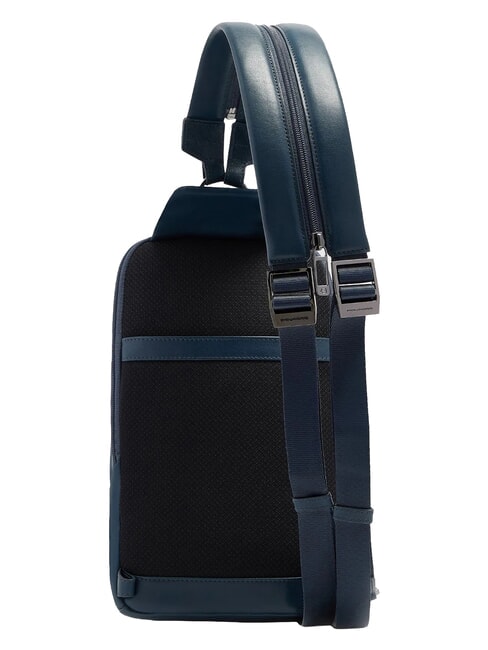 VICTOR Zaino Monospalla in pelle blu - Zaini da lavoro porta PC