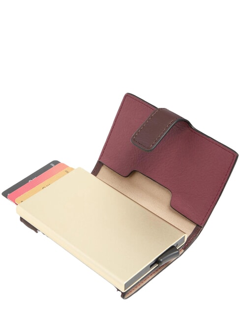 CIRCLE Portacard in pelle bordeaux/rosa - Portafogli Uomo