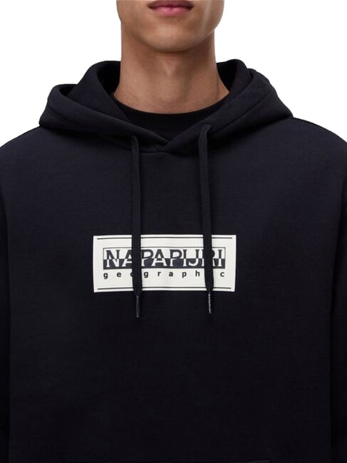 B-BOX LOGO H Felpa con cappuccio black 041 - Felpe Uomo