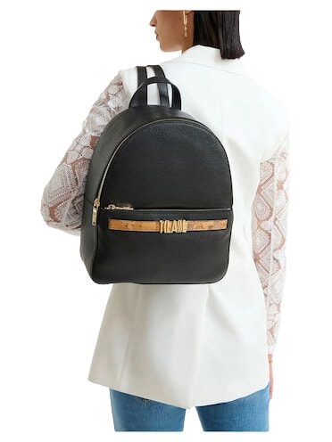 CHIC SOUL Zaino con tasca frontale, in pelle Nero - Borse Donna