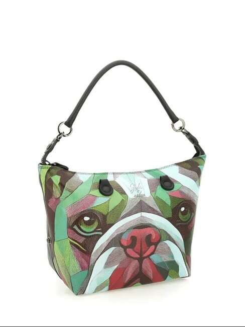 G3 PLUS Borsa shopping media, trasformabile bull-dog verde - Borse Donna