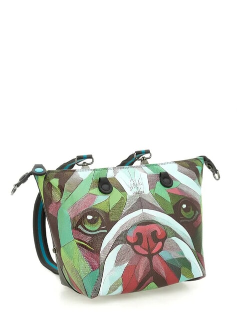 G3 PLUS Borsa shopping media, trasformabile bull-dog verde - Borse Donna