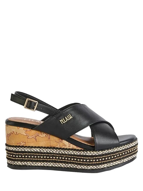 GEO Sandali con zeppa 8 Nero - Scarpe Donna