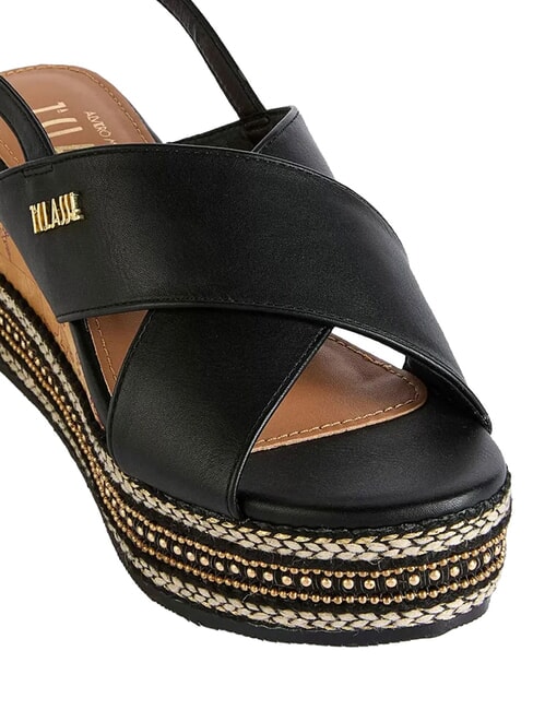 GEO Sandali con zeppa 8 Nero - Scarpe Donna