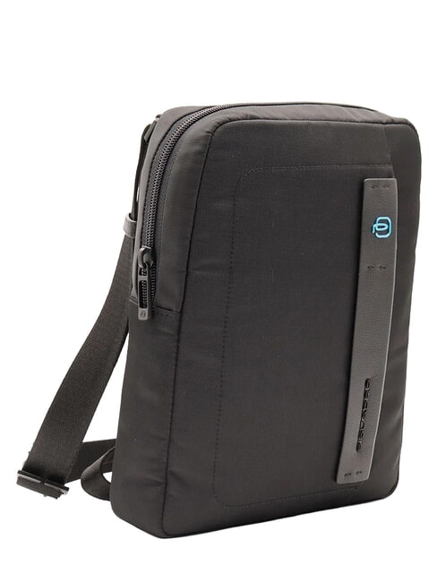 P16 Borsello misto pelle, porta iPad CHEVRON/NERO - Tracolle Uomo
