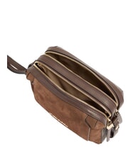 PIQUADRO CIRCLE Borsa a tracolla noce scuro scamosciato - Borse Donna - 4
