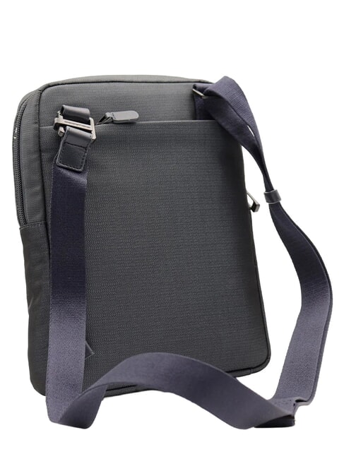 P16 Borsello misto pelle, porta iPad chevron blu - Tracolle Uomo