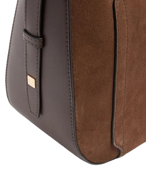 CIRCLE Borsa a tracolla, in pelle noce scuro scamosciato - Borse Donna