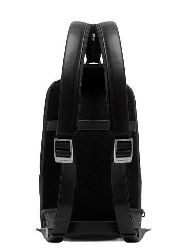 VICTOR Zaino Monospalla in pelle Nero - Zaini da lavoro porta PC