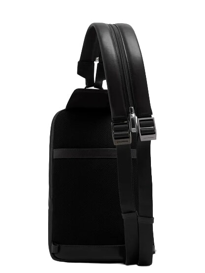 VICTOR Zaino Monospalla in pelle Nero - Zaini da lavoro porta PC