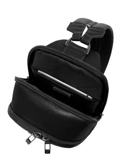 VICTOR Zaino Monospalla in pelle Nero - Zaini da lavoro porta PC