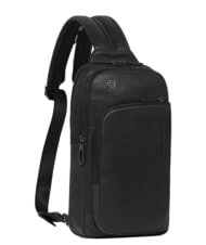 PIQUADRO CRONUS Zaino monospalla in pelle Nero - Zaini da lavoro porta PC - 2