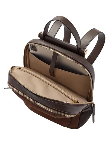 CIRCLE Zainetto porta iPad 11" noce scuro scamosciato - Borse Donna