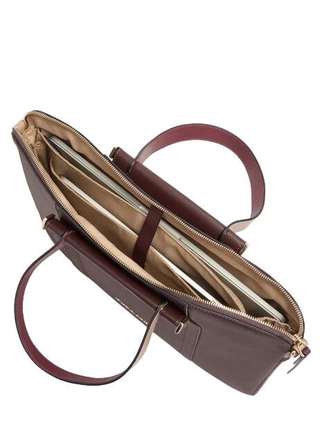 CIRCLE Borsa cartella porta pc 14" in pelle bordeaux/rosa - Cartelle Lavoro