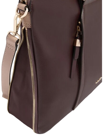 CIRCLE Borsa cartella porta pc 14" in pelle bordeaux/rosa - Cartelle Lavoro