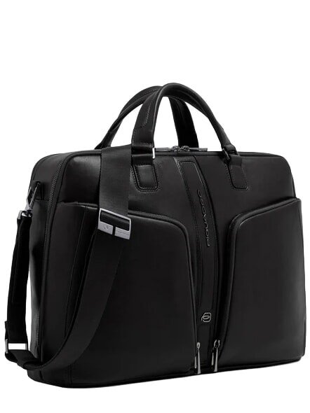 W143 Cartella porta PC 15,6" in pelle Nero - Cartelle Lavoro