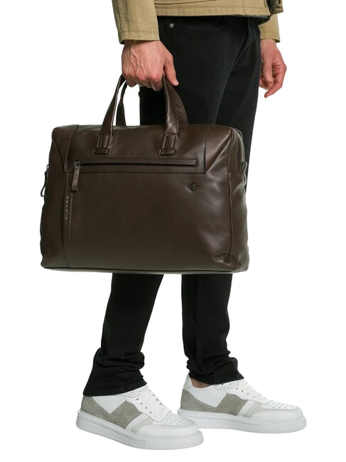 PAN  Cartella porta PC 15,6" in pelle MORO - Cartelle Lavoro