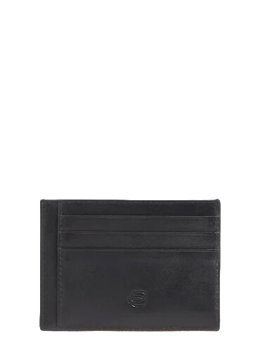 W143 Portacard piatto in pelle Nero - Portafogli Uomo