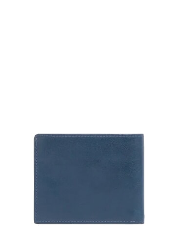 W143 Portafoglio in pelle blu - Portafogli Uomo
