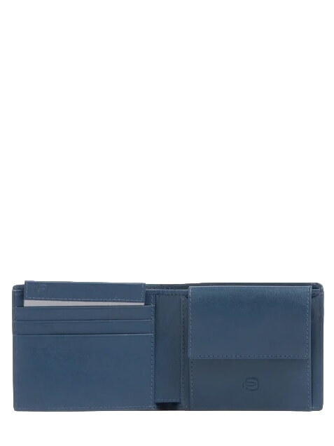 W143 Portafoglio in pelle blu - Portafogli Uomo