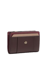 PIQUADRO CIRCLE Portafoglio medio in pelle bordeaux/rosa - Portafogli Donna - 3