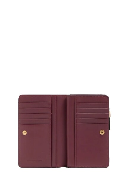 CIRCLE Portafoglio medio in pelle bordeaux/rosa - Portafogli Donna