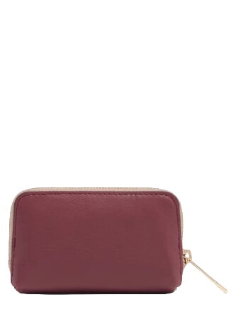 CIRCLE Portachiavi a zip, in pelle bordeaux/rosa - Portachiavi