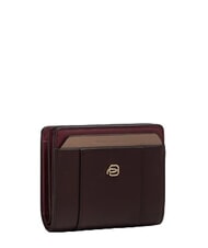 PIQUADRO CIRCLE Portafoglio compatto in pelle bordeaux/rosa - Portafogli Donna - 3
