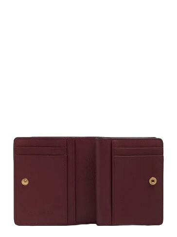 CIRCLE Portafoglio compatto in pelle bordeaux/rosa - Portafogli Donna