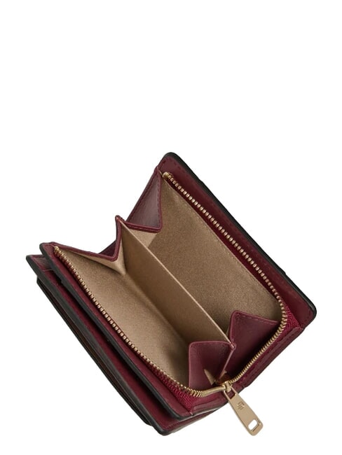 CIRCLE Portafoglio compatto in pelle bordeaux/rosa - Portafogli Donna