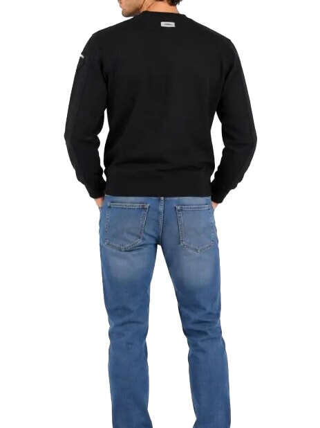 CROSBY Felpa a girocollo, con logo nero - Maglie Uomo