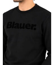 BLAUER CROSBY Felpa a girocollo, con logo nero - Maglie Uomo - 3