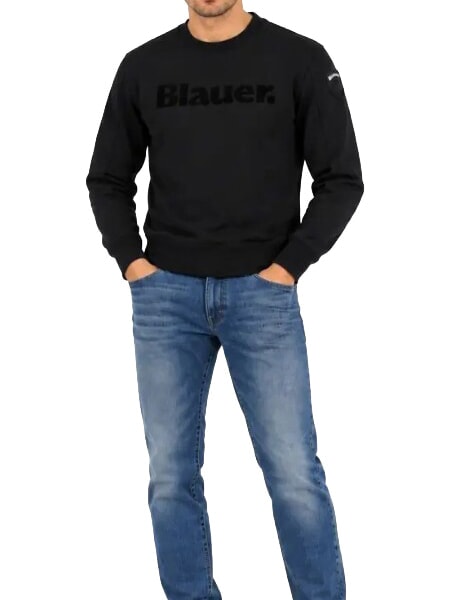 CROSBY Felpa a girocollo, con logo nero - Maglie Uomo