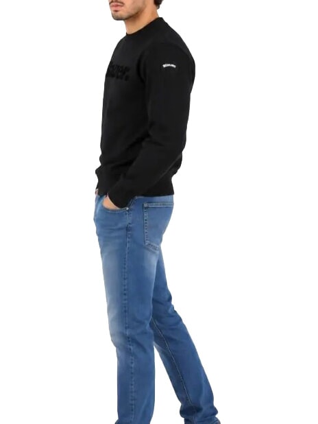 CROSBY Felpa a girocollo, con logo nero - Maglie Uomo