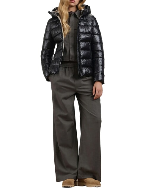 CAROLL Piumino termico imbottito ovatta nero interno beige 301 - Piumini Donna