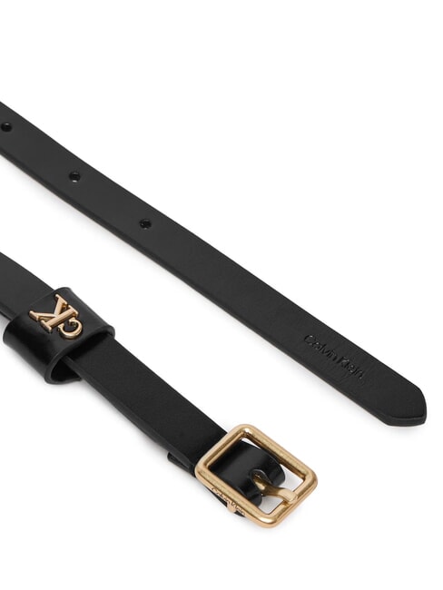 SQUARE BUCKLE CK Cintura in pelle black / antique light gold - Cinture