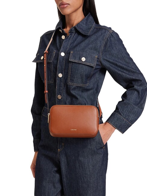 EMBOSSED LOGO Mini Bag a tracolla natural umber - Borse Donna