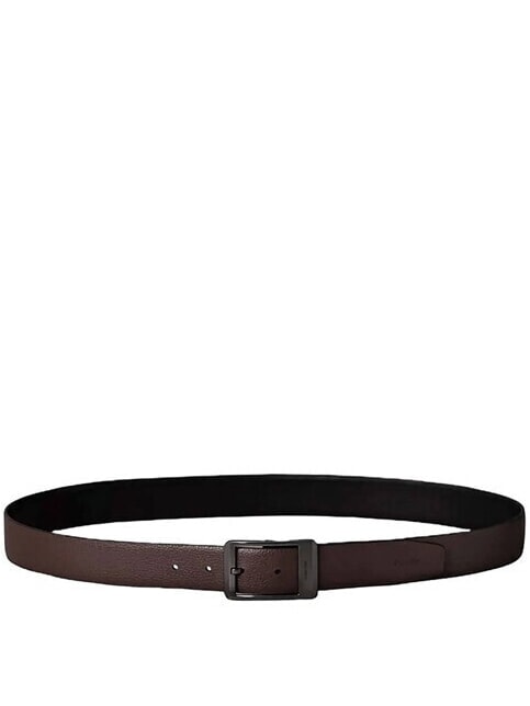 RECTANGULAR Cintura reversibile in pelle black / ck dark brown / matte - Cinture