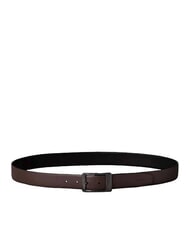 CALVIN KLEIN RECTANGULAR Cintura reversibile in pelle black / ck dark brown / matte - Cinture - 2