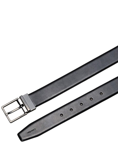 SQUARE BUCKLE CK Cintura doubleface in pelle black / matte gunmetal - Cinture