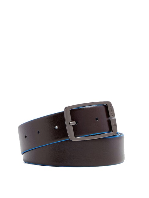 BLUE SQUARE Cintura doubleface in pelle nero/t. di moro - Cinture